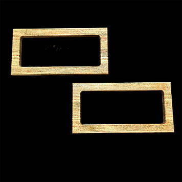 Дерев'яні прямокутні ручки для сумки 24 см на 12 см матеріал дуб (пара) колір горіх