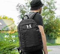 Спортивный рюкзак UNDER ARMOUR SOLK черный тканевый на 2 отделения с отделом для ноутбука качественный