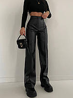 Женские кожаные штаны (чёрные, бежевые) матовые, эко-кожа