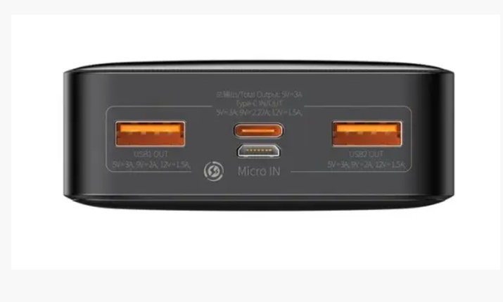 Зовнішній акумулятор Power Bank Baseus Bipow Digital Display Powerbank 20W Overseas Edition 20000mAh чорний, фото 2