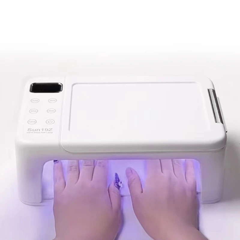 Професійна UV/LED лампа Sun19Z для сушіння гель-лаку на дві руки + підставка для рук, 350Вт.