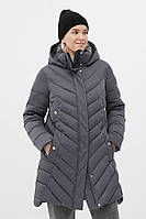 Удлиненная зимняя куртка стеганая Finn Flare FWB160131-202 серая XL