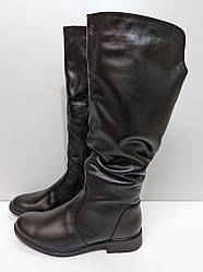 STTOPA зима. Висота 43 см. Розмір 42-27,7 см. Чоботи великих розмірів шкіряні. 253-3645 Чорні