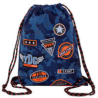 Сумка для обуви CoolPack Sprint Badges Boys NAVY с нашивками 36 х 43 см