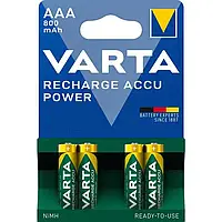 Аккумулятор Varta Recharge Accu Power (56703), AAA/(HR03), 800mAh, LSD Ni-MH, блистер 4шт