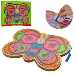 Дерев'яна іграшка Лабіринт Метелик MD 1676 магнітний