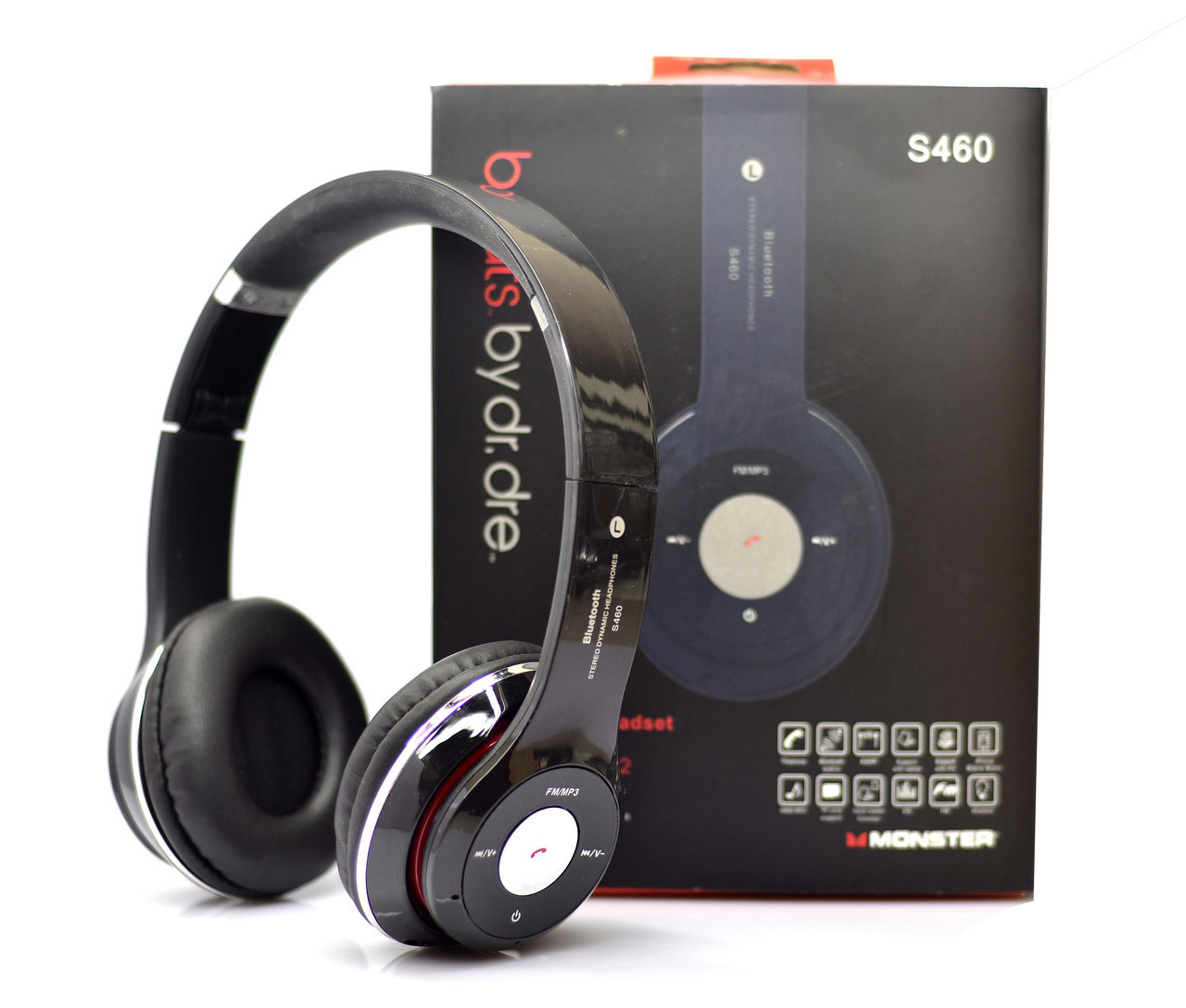 Бездротові навушники S460 Bluetooth black з MP3 плеєром чорні