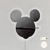 Детская полочка ночник Светильник полочка Mickey Mouse