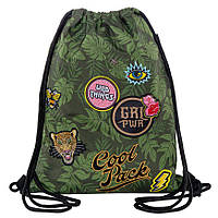 Сумка для обуви CoolPack Sprint Badges Girls GREEN с нашивками 36 х 43 см