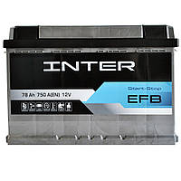 Автомобильный аккумулятор INTER EFB 78Ah 750A R+ (L3)