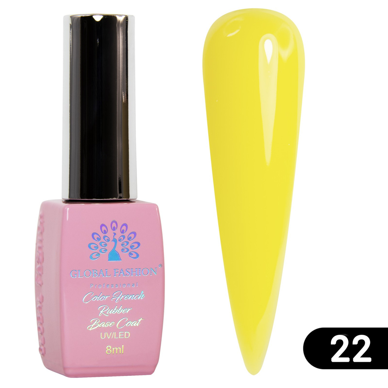 Кольорова френч база для гелю лаку GLOBAL FASHION, Color French Base 8ml №22