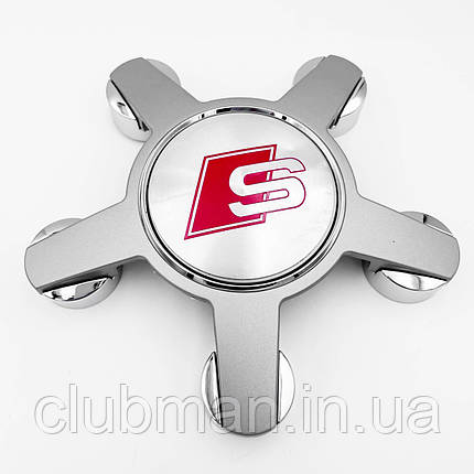 Ковпак (заглушка) зірка на литий диск AUDI S-line (Ауді) 135 мм Сірий (4F0601165N), фото 1