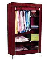 Складной тканевый шкаф Portable Cloth Rack бордовый Топ продаж