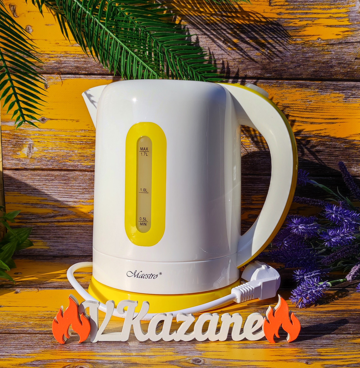 Електричний чайник 1.7 л дисковий Maestro MR-040-WHITE Електрочайник 2000 Вт для дому, офісу, дачі, фото 1