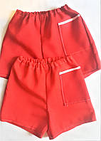 Тонкие летние красные шорты на мальчика и девочку 9-12, 12-18 месяцев, 3-4 года, рост 74-80, 80-86, 98-104 см