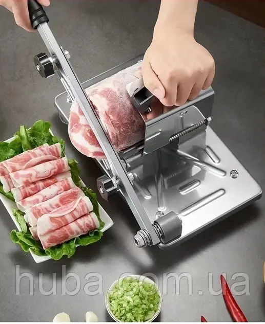 Верстат для нарізання м'ясних, ковбасних і сирних виробів Ніж-слайсер FOOD SLICER. (YK114), фото 1