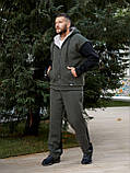 Чоловічий теплий костюм "Куртка з овчиною + штани тринитка на флісі", фото 4