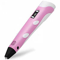 3D ручка c LCD дисплеем и пластиком для рисования Pen 2 Розовая Топ продаж
