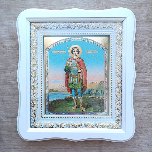 Икона Георгий святой великомученник и Победоносец, лик 15х18 см, в ...