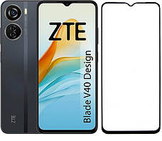 Захисне скло LUX для ZTE Blade V40 Design чорний Full Сover Full Glue 0,3 мм