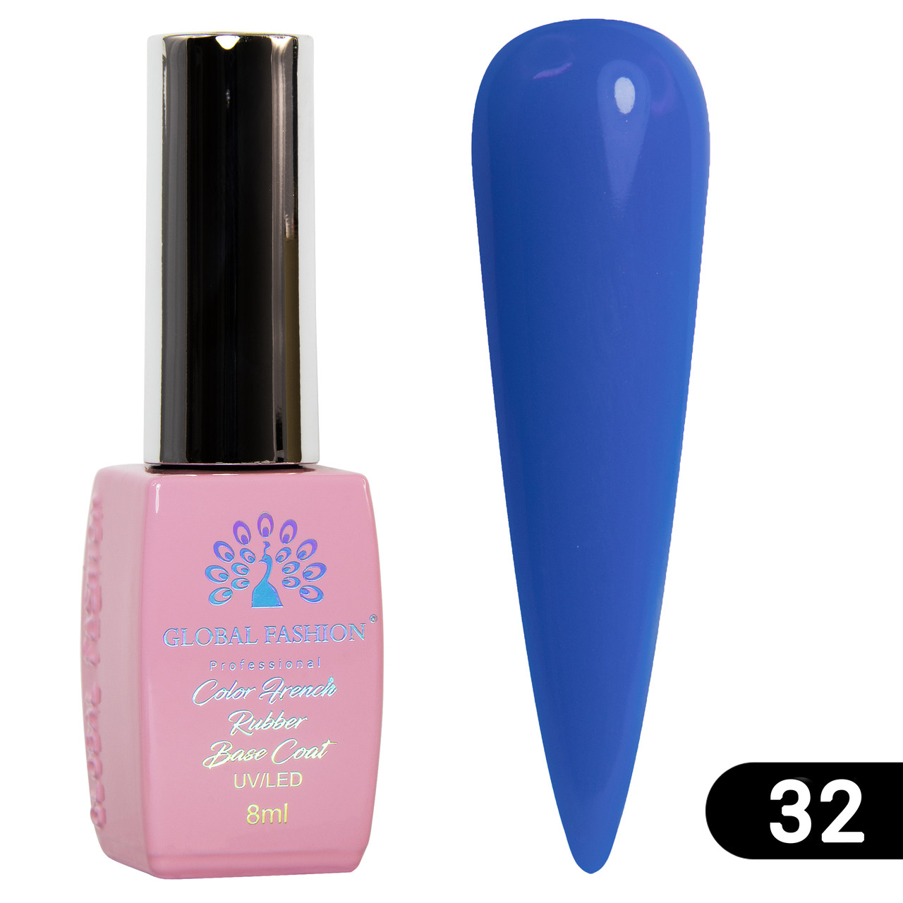 Кольорова френч база для гелю лаку GLOBAL FASHION, Color French Base 8ml №32