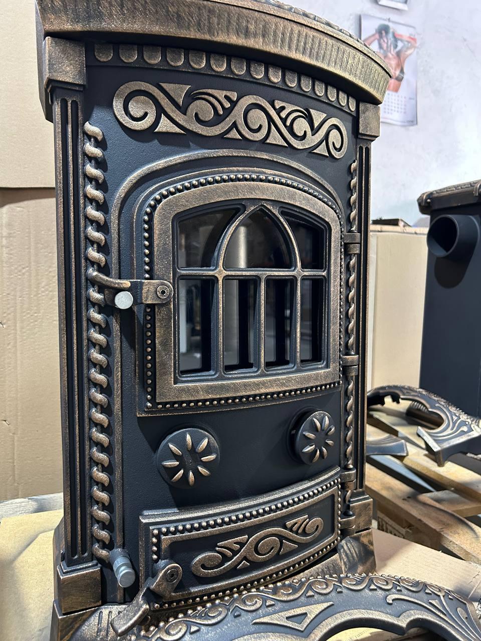 Роскошная чугунная печь с варочной поверхностью NORDFLAM PLATO PATYNA ...