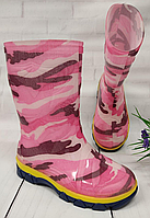 Резиновые сапоги детские Розовый камуфляж