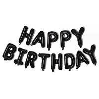 Фольговані букви | гірлянда "HAPPY BIRTHDAY", чорні