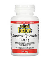 Кверцетин ,Natural Factors, EMIQ, біоактивний кверцетин, 50 мг, 60 вегетаріанських капсул