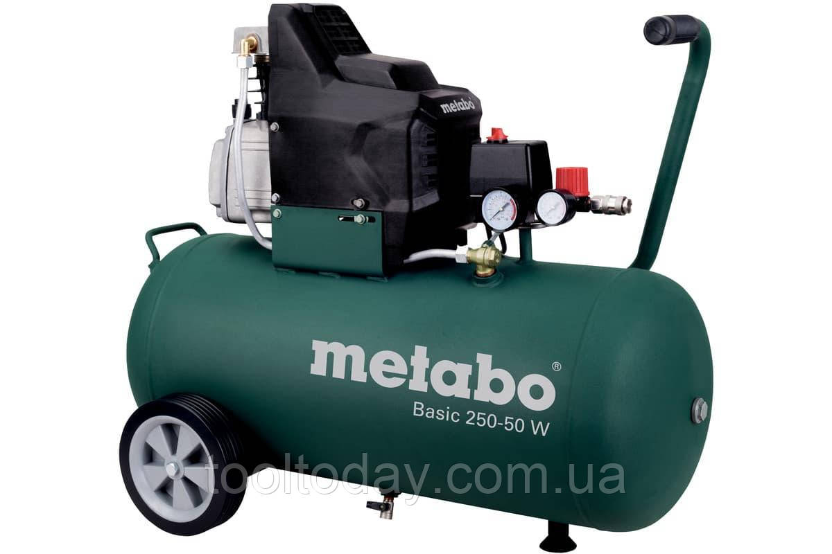 Компрессор Metabo Basic 250-50 W (ресивер на 50 литров, масляный), фото 1