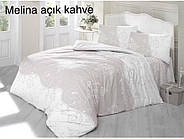 Комплект постільної білизни євро розмір Altinbasak ранфорс melina acik kahve