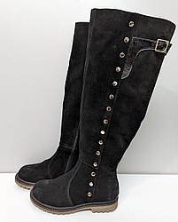 STTOPA зима. Висота 51 см. Розмір 41-27 см. Чоботи з натуральної шкіри шкіряні. 243-4044-2 Чорні