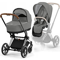 Cybex Priam 4.0 коляска 2 в 1 Soho Grey шасси Chrome Brown