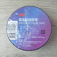 Стрічка ізоляційна 3M 19 мм*20м Вінілова ізострічка Чорний (KG-10435), фото 2