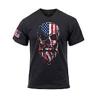 Футболка мужская с черепом в стиле флаг US Flag Bearded Skull T-Shirt Black Rothco США