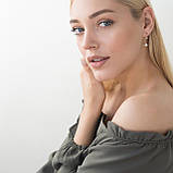 Сережки (культури. пресн. перли, фіаніт) 02807, фото 5