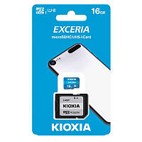 Карта памяти 16GB Kioxia Exceria UHS-I Class 10 + SD-adapter (LMEX1L016GG2) для передачи информации