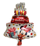 Фольгована куля торт Міні та Мікі Маус червоний 85х60 см (54) в пакованні