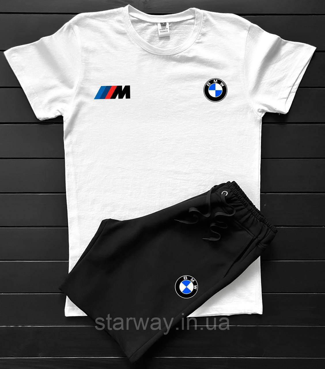 Спортивний літній костюм футболка та шорти bmw | різні кольори, фото 1