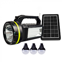 Портативная солнечная станция (Фонарь) GDLITE GD-2000A + cолнечная панель + 3 лампы + FM Топ продаж