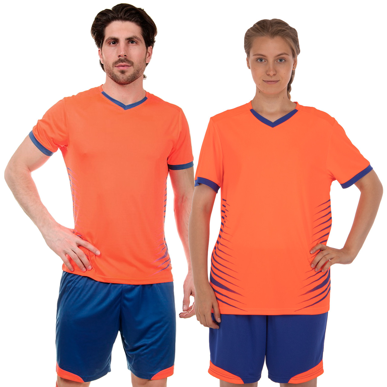 Футбольна форма Lingo LD-5018-3 (зріст 160-185 см, помаранчево-синій)
