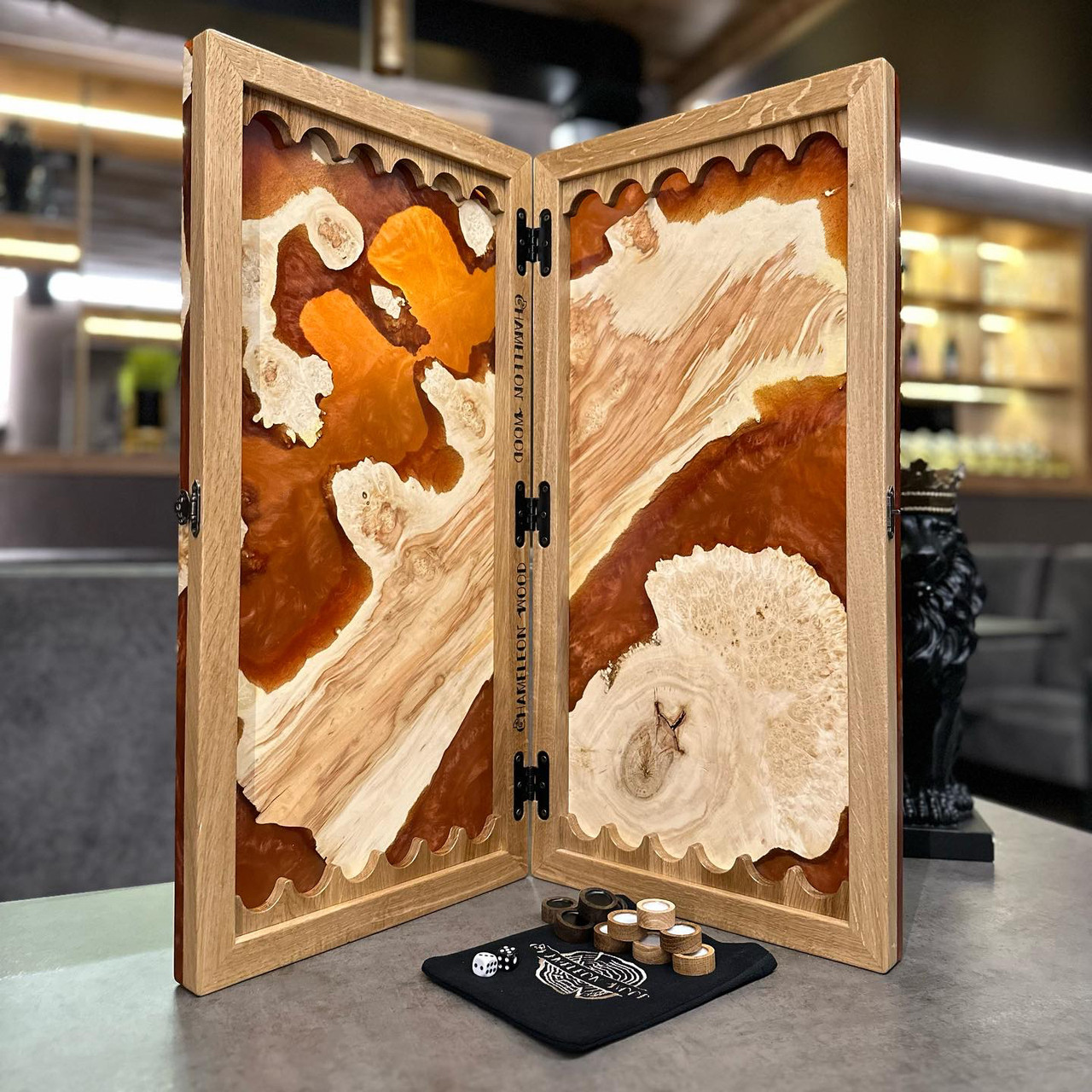 Нарды Ручной Работы Из Натурального Дерева и Эпоксидной Смолы 50*50 См ...