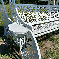 Садові гойдалки "Афіни" білого кольору, порошкове фарбування, матеріал основи - метал, фото 3