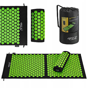 Килимок акупунктурний з валиком 4FIZJO Аплікатор Кузнєцова 128 x 48 см 4FJ0048 Black/Green .