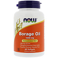 Масло огуречника Now Foods Borage Oil 1000 мг 60 мягких желатиновых капсул