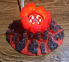 Декор Вулкан з розпилювачем та LED підсвічуванням для акваріума великий, АМ313061РВ, 16х12.5х9 см