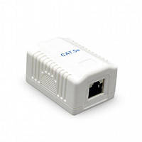 Розетка Cablexpert (NCAC-1U5E-01) RJ-45, Cat5е, зовнішня, білий