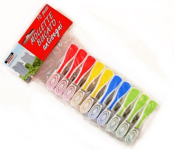 ПРИЩІПКИ ДЛЯ БІЛИЗНИ MOLLETTE PLASTICA BUCATO ANTISEGNI 10 шт., фото 1