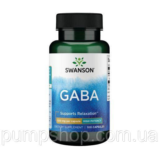 ГАМК Гамма-аміномасляна кислота Swanson Gaba 500 мг 100 капс.