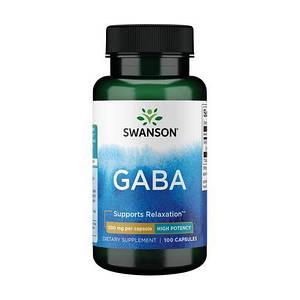 ГАМК Гамма-аміномасляна кислота Swanson Gaba 500 мг 100 капс.